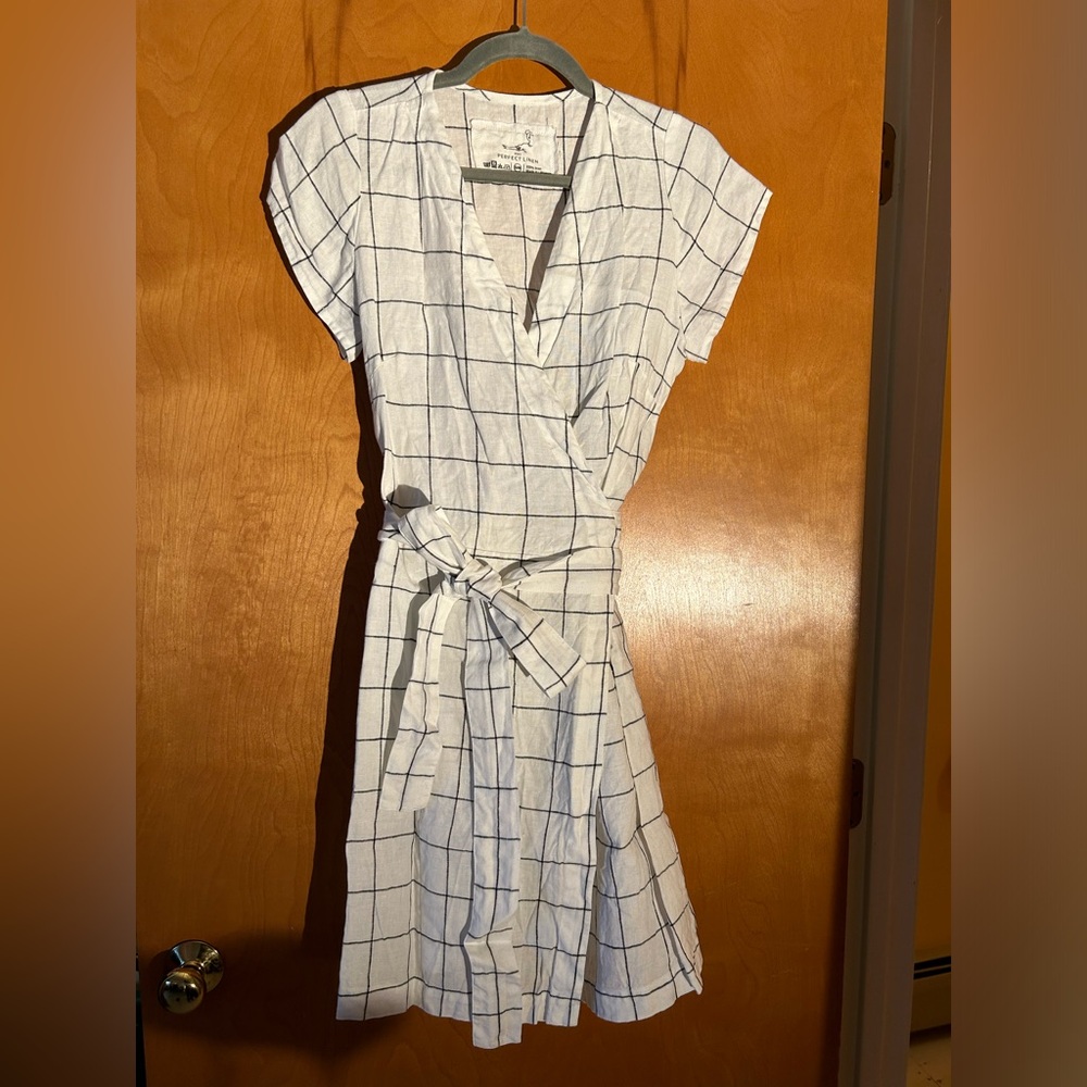 NotPerfectLinen Cannes Dress in Big Checks - Size S/M - never worn!